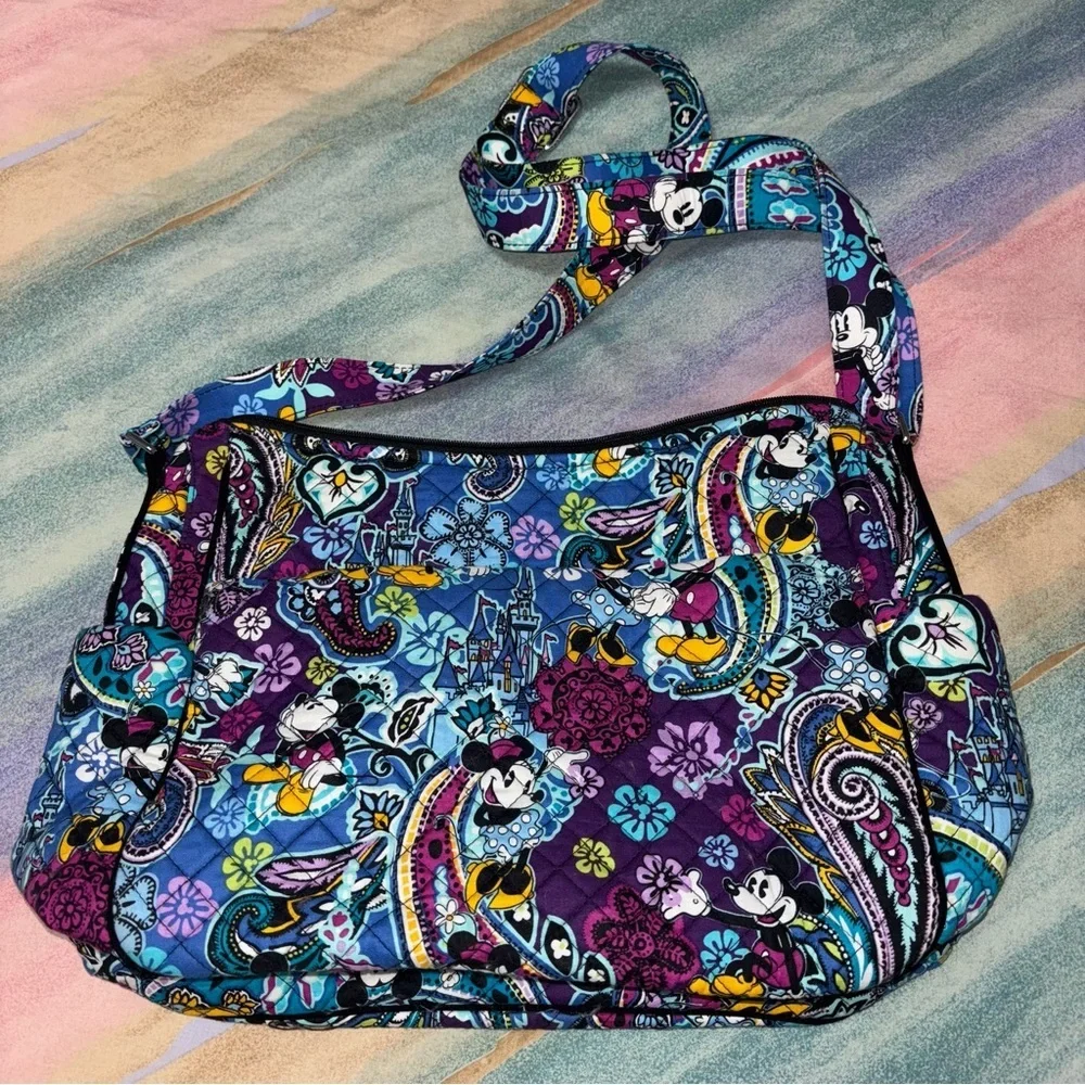 Vera Bradley Disney MICKEYS PAISLEY CELEBRATION Large On The Go Crossbody Purse